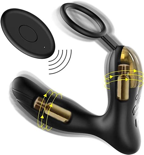 Male Prostate Massager With Penis Ring Dual Motors Wireless Remote