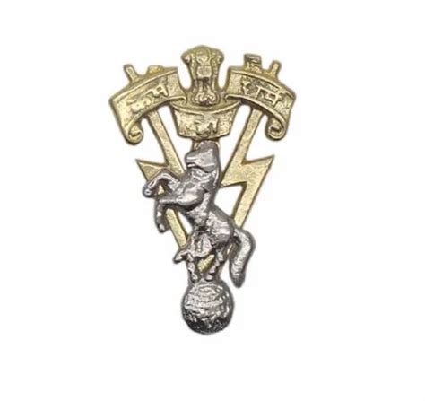 golden plain brass eme regimental badge  rs piece  maler kotla id