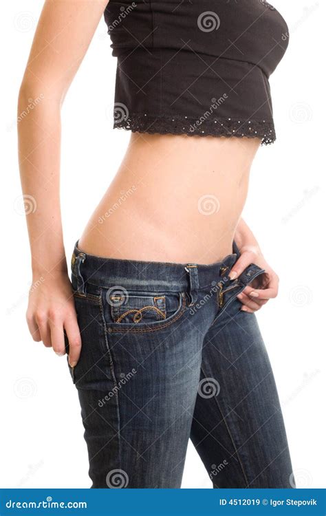 Lovely Girl Undress Blue Jean Stock Image Image Of Pretty Inviting