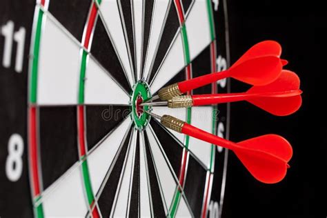close   red darts stock image image  angle hitting