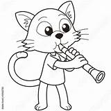 Clarinet Cat Clarinete sketch template