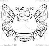 Chubby Butterfly Drunk Clipart Cartoon Cory Thoman Outlined Coloring Vector Depressed Collc0121 Protected Royalty sketch template