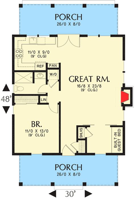 bedroom guest house  architectural designs house plans
