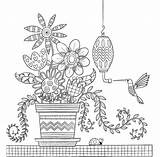 Coloring Sweet Vase Flower Room Book sketch template