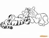 Tigger Pooh Winnie Coloring Pages Disneyclips Napping sketch template