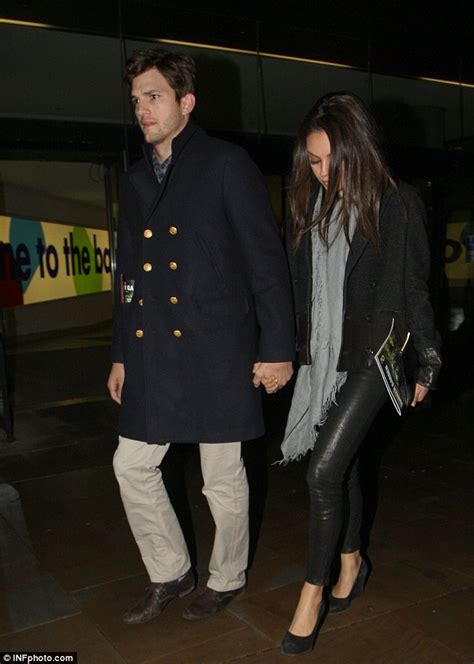 mila kunis  ashton kutcher enjoy   londons
