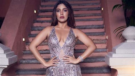 Bhumi Pednekar Flaunts Her Sexy Curves In Metallic High Slit Gown