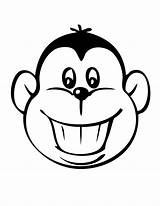 Coloring Monkey Smile Big Pages sketch template