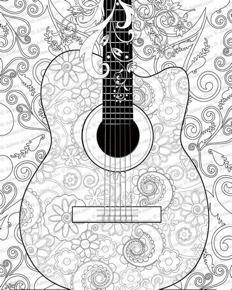 creative picture  guitar coloring page birijuscom