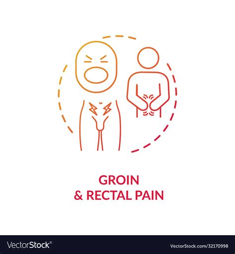 Groin And Rectal Pain Concept Icon Royalty Free Vector Image