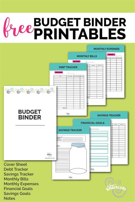 budget binder printables   shortcuts