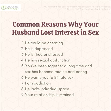 9 Reasons Your Husband Is Not Interested In Sex