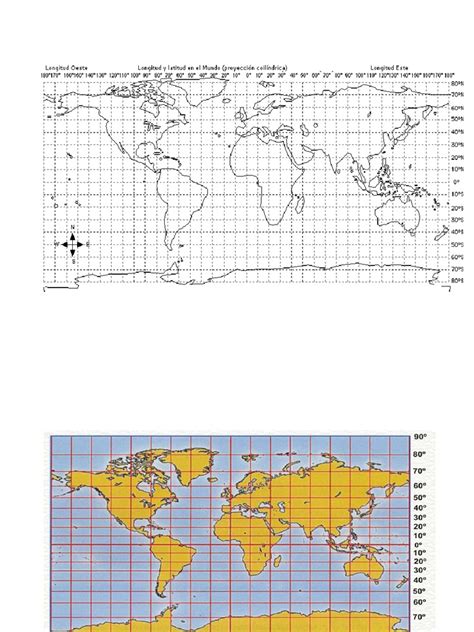planisferio con latitud y longitud