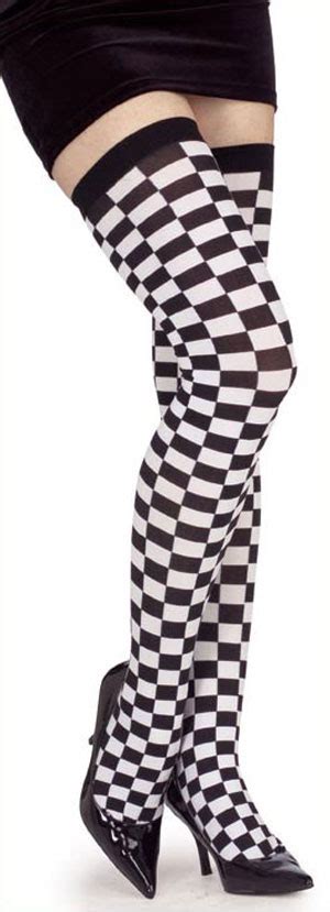 8062 Checker Tights Black Amp Grey Stay Up Alice In Wonderland Costume