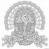 Thanksgiving Coloring Turkey Adult Pages Adults Printable Print Beautiful Color Decorated Flowers Perfect Well Very Printables Book Events Celebrate Staggering sketch template