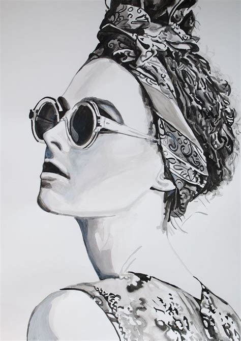 The Best Of Drawings Artfinder With Images Girl With Sunglasses