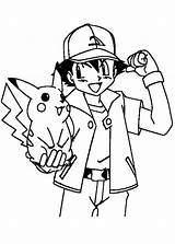 Pokemon Coloring Ash Pikachu Pages Ketchum Colouring Color Sheets Printable Encouraging Brock Getcolorings Anycoloring sketch template