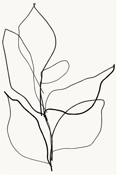 black white printed poster botanical art minimalist  art