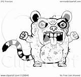 Outlined Lemur Angry Ugly Clipart Cartoon Coloring Vector Thoman Cory Royalty sketch template