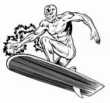 Surfer Silver Coloring Superheroes Defenders Pages Jam Def Drawing sketch template