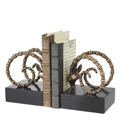 ibex bookends antique brass set   innovative home solutions