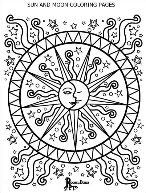 sun  moon coloring pages  adults moon coloring pages sun