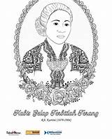 Gambar Kartini Mewarnai Ibu Kanalmu sketch template