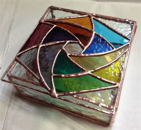 Stained Glass Jewelry Box Groovy Pinwheel