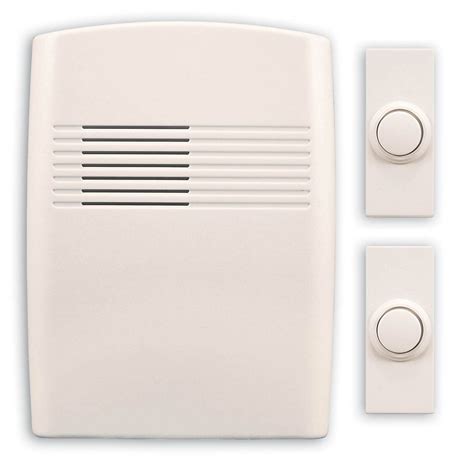 heath zenith wireless battery operated  white door chime kit   push buttons  home