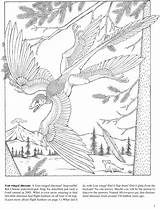 Dover Dinosaurs Feathered Bird Rhamphorhynchus Mandala Sheets Bubakids sketch template