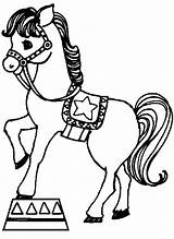 Circus Coloring Horse Drawings Pages Clipart Clown Book sketch template