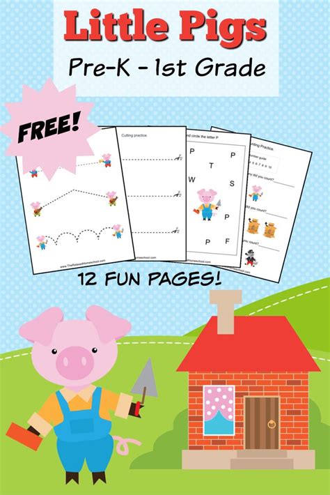 pigs theme pack  printable worksheets