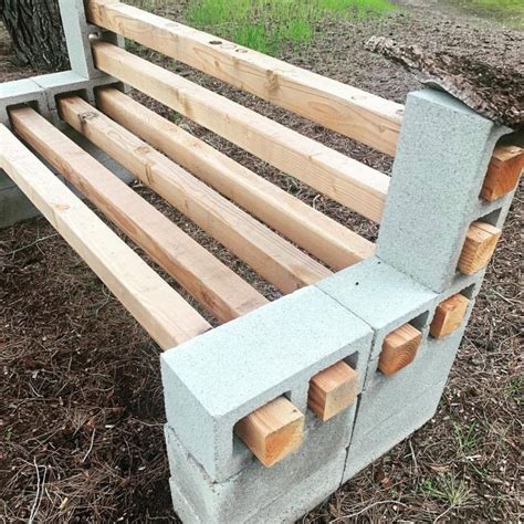 diy concrete block bench