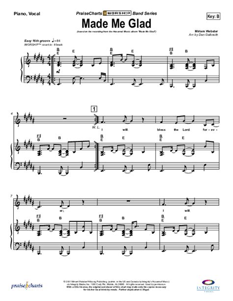 made me glad sheet music pdf michael neale praisecharts