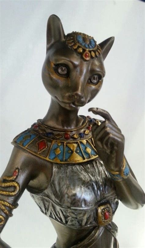 Egyptian Statue Cat Goddess Bast Bastet With Panther