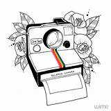 Polaroid Camara Appareil Blackwork Caméra Dessins Zeichnungen Skizze Malerei Sketchbook Tampon sketch template