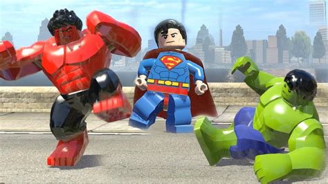 Superman Vs Red Hulk Vs Green Hulk Lego Marvel Super