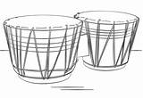 Coloring Bongo Drums Pages Bongos Drawing Template Categories Instruments Music sketch template