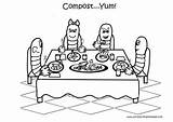 Family Coloring Dining Pages Worm Printable Kids Dinner Color Worms Composting Sheets Da Print Now Choose Board sketch template
