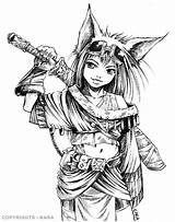 Coloring Warrior Female Neko Pages Colouring Warriors Drawing Drawings Color Girl Deviantart Pencil Adult Search Google Elves Furry Human Woman sketch template