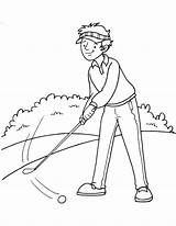 Golfer Coloring Pages Template sketch template