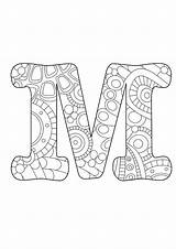 Coloring Letter Initial Monogram Pages Color Funky Alphabet Letters Drawing Adult Printable Getdrawings Colouring Colored Initials Pencils Zentangle Colorings sketch template