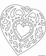 Coloring Medallion Pages Heart Shaped Printable sketch template