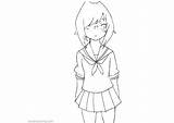 Yandere Simulator Coloring Pages Chan Printable Kids Color sketch template