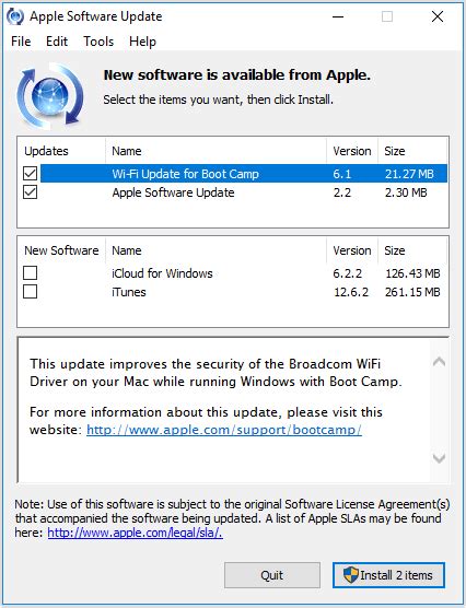 apple software update  windows apple support