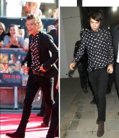 harry styles ‘this is us premiere — recycles heart print shirt hollywood life