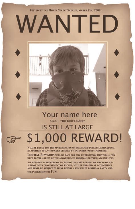 real wanted poster template