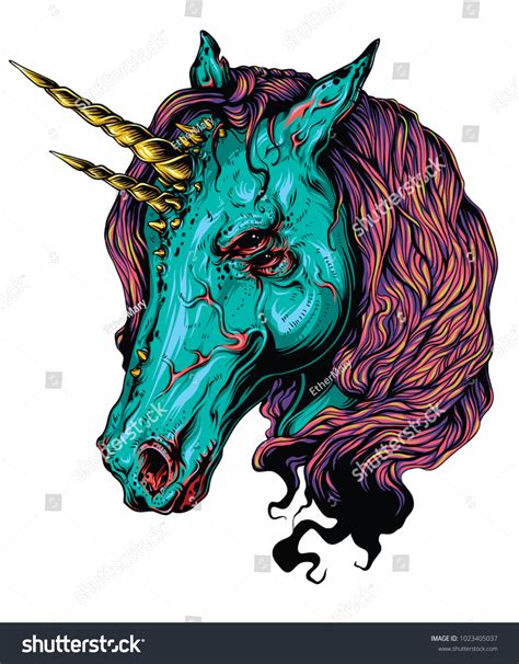 scary unicorn vector illustration stock vector royalty