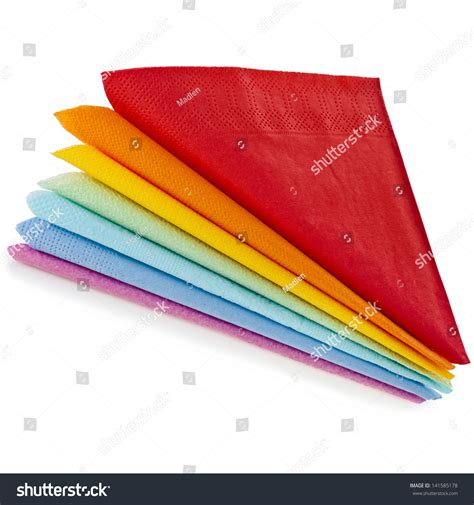 serving colored paper napkins isolated  stock photo  shutterstock