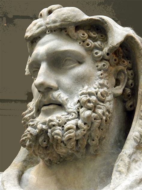 marble statue   bearded hercules early imperial flavi flickr